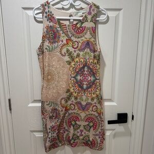 Desigual -  Colourful Sleeveless Dress, Embellished with Rhinestones, Size L